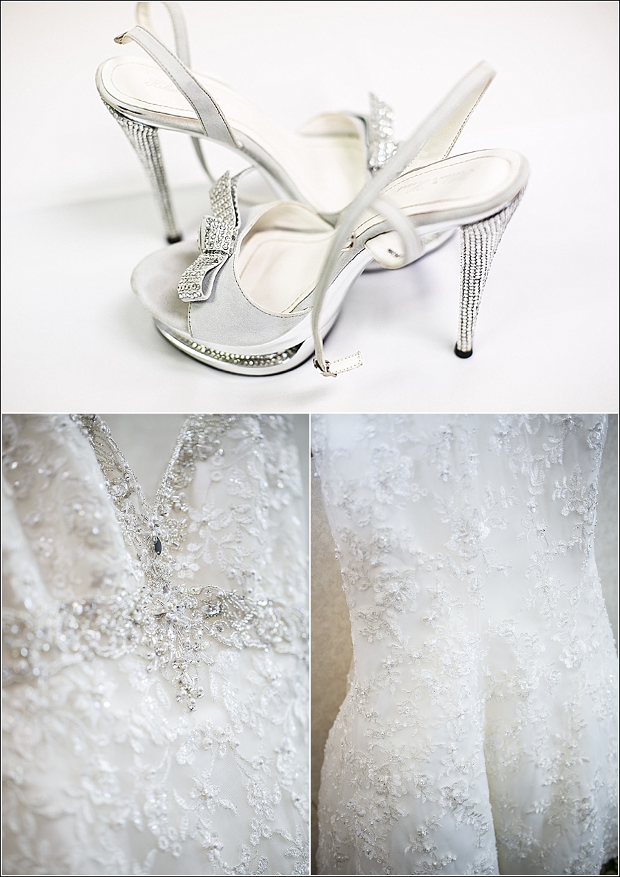 Wedding dress and wedding shoes